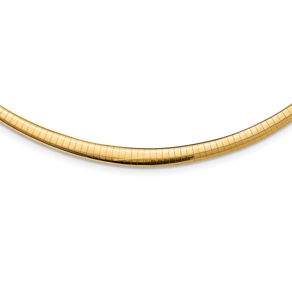 Kazi Luxury 14k w/Rhodium 3/6mm Graduated Reversible Omega Necklace